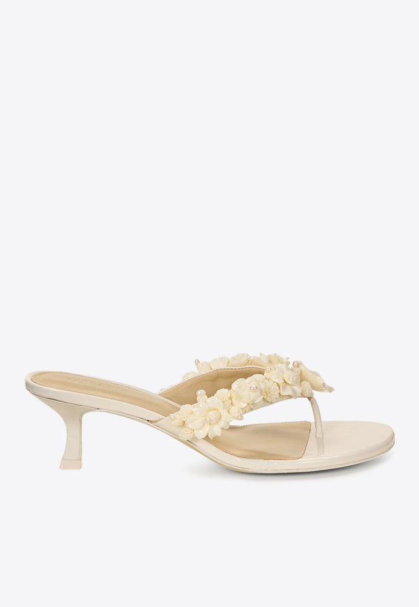 Cult Gaia Avery 55 Floral Thong Sandals Ivory SD2847LR2591_IVORY