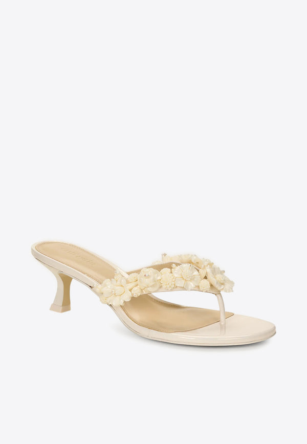 Cult Gaia Avery 55 Floral Thong Sandals Ivory SD2847LR2591_IVORY