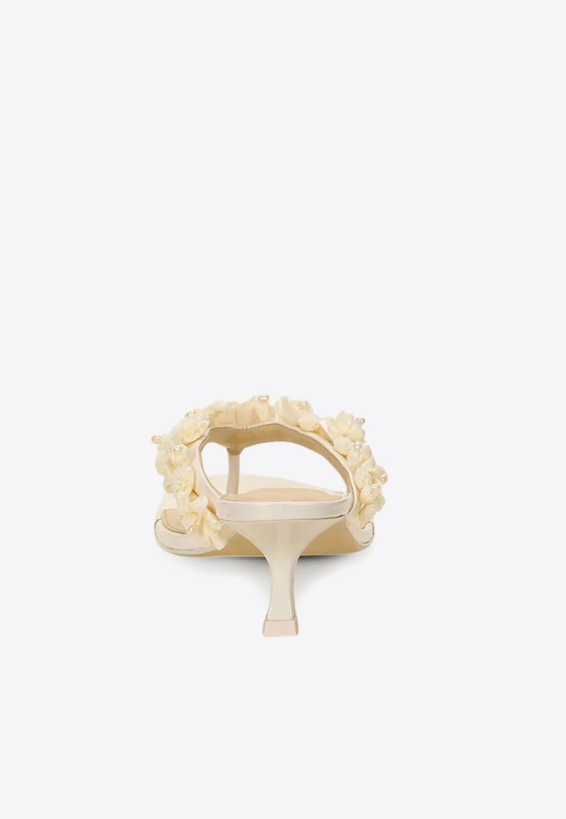 Cult Gaia Avery 55 Floral Thong Sandals Ivory SD2847LR2591_IVORY