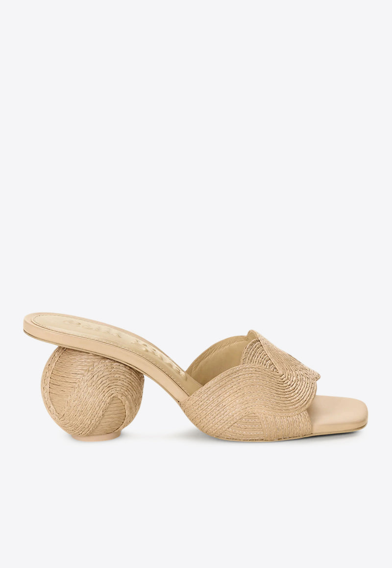 Cult Gaia Noor 70 Spherical Heel Sandals Natural SD3385RF1631_NATURAL
