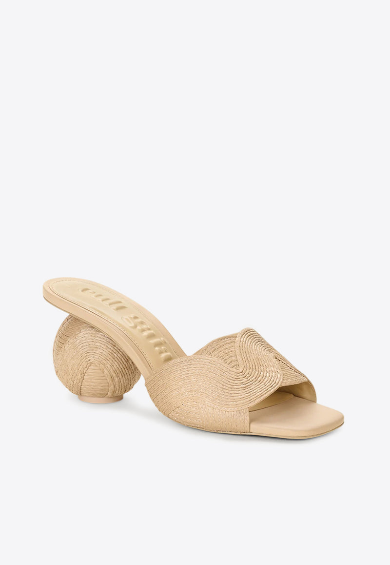 Cult Gaia Noor 70 Spherical Heel Sandals Natural SD3385RF1631_NATURAL