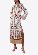 Borgo de Nor Seraphina Satin Midi Dress Multicolor SERAPHINA_PINK MULTI