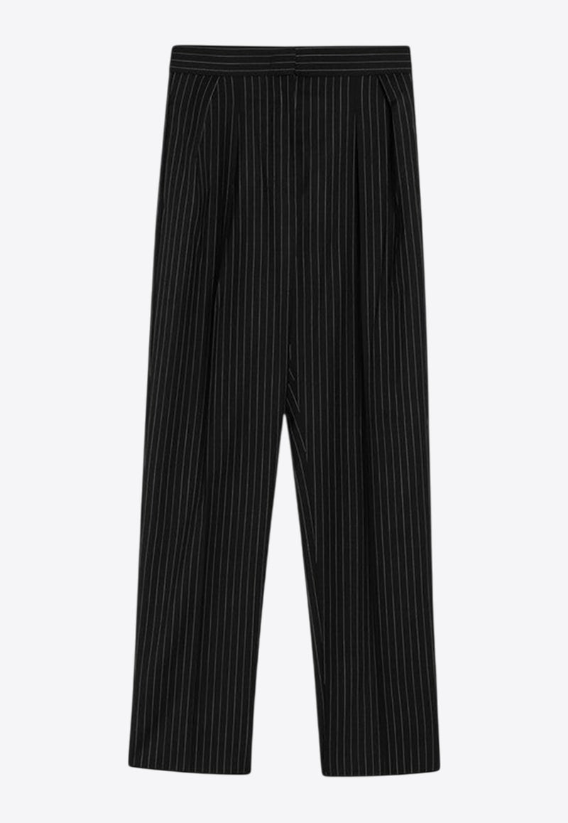 Max Mara Sesamo Pinstriped Wool Pants Black SESAMOCO/R_MAXM-002