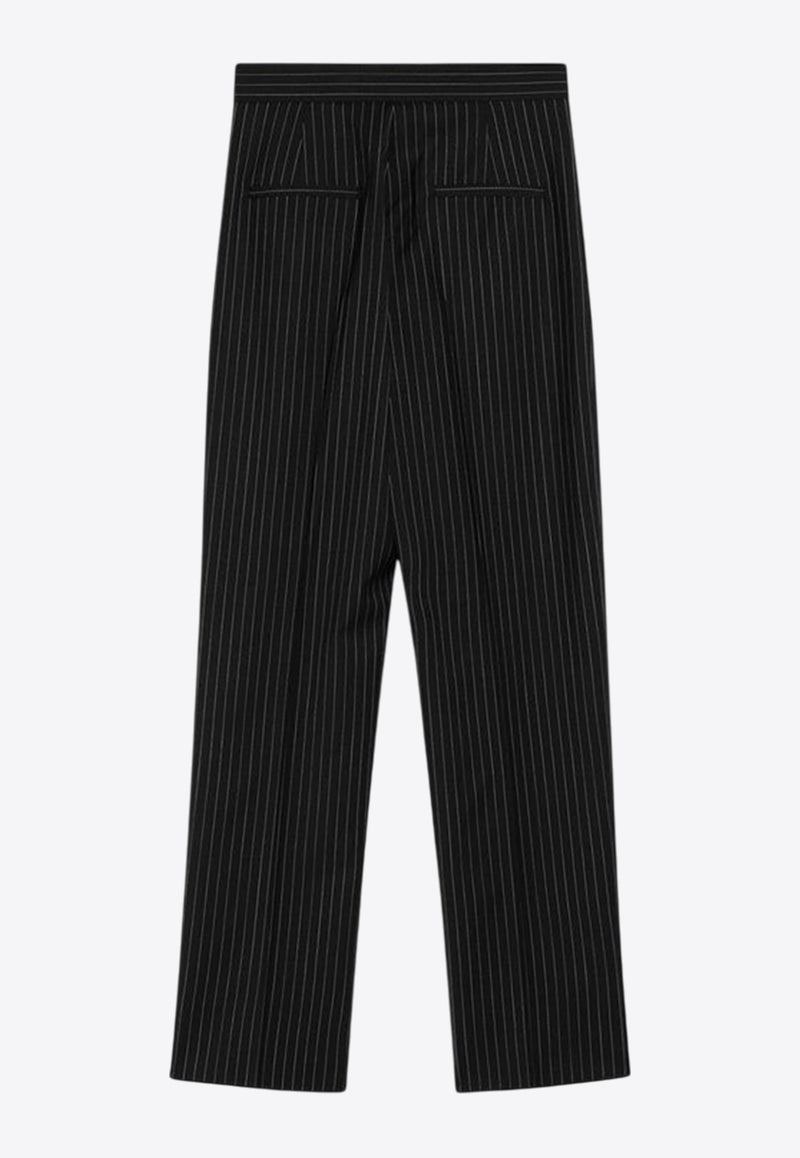 Max Mara Sesamo Pinstriped Wool Pants Black SESAMOCO/R_MAXM-002
