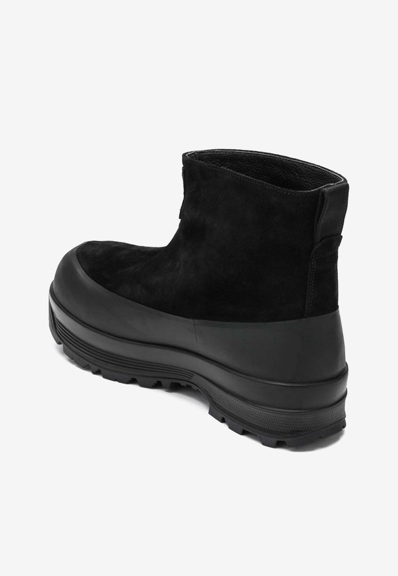 Stone Island Suede Ankle Boots Black SFWS100120S0172/R_STONE-V0029