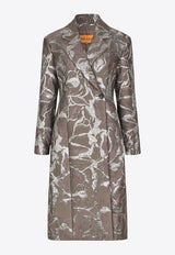 Stine Goya Double-Breasted Floral Jacquard Coat Brown SG-AW24-C007-2269BROWN MULTI