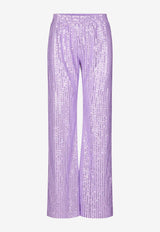 Stine Goya Markus Sequined Straight-Leg Pants Purple SG5713LILAC/LAVENDAR