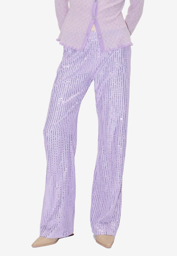 Stine Goya Markus Sequined Straight-Leg Pants Purple SG5713LILAC/LAVENDAR