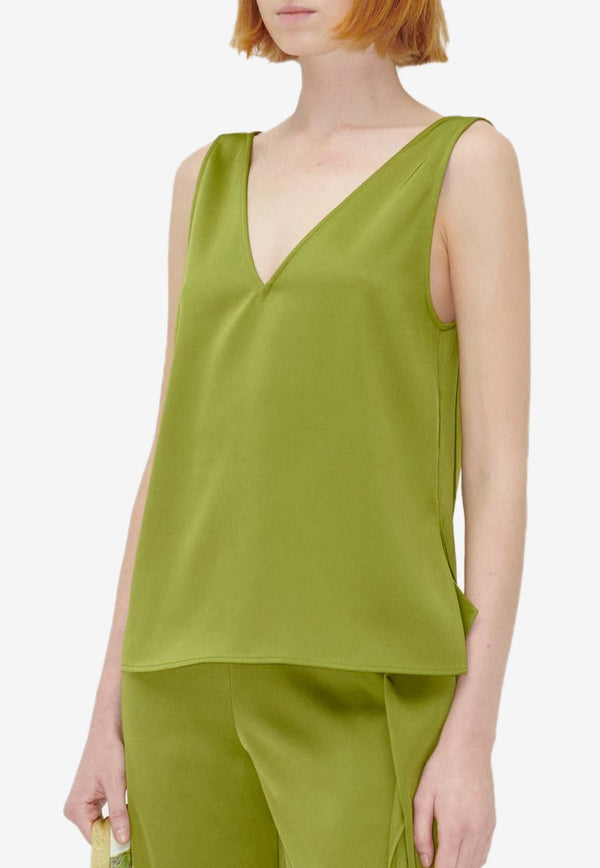 Stine Goya Elanor V-neck Sleeveless Top Green SG5860GREEN