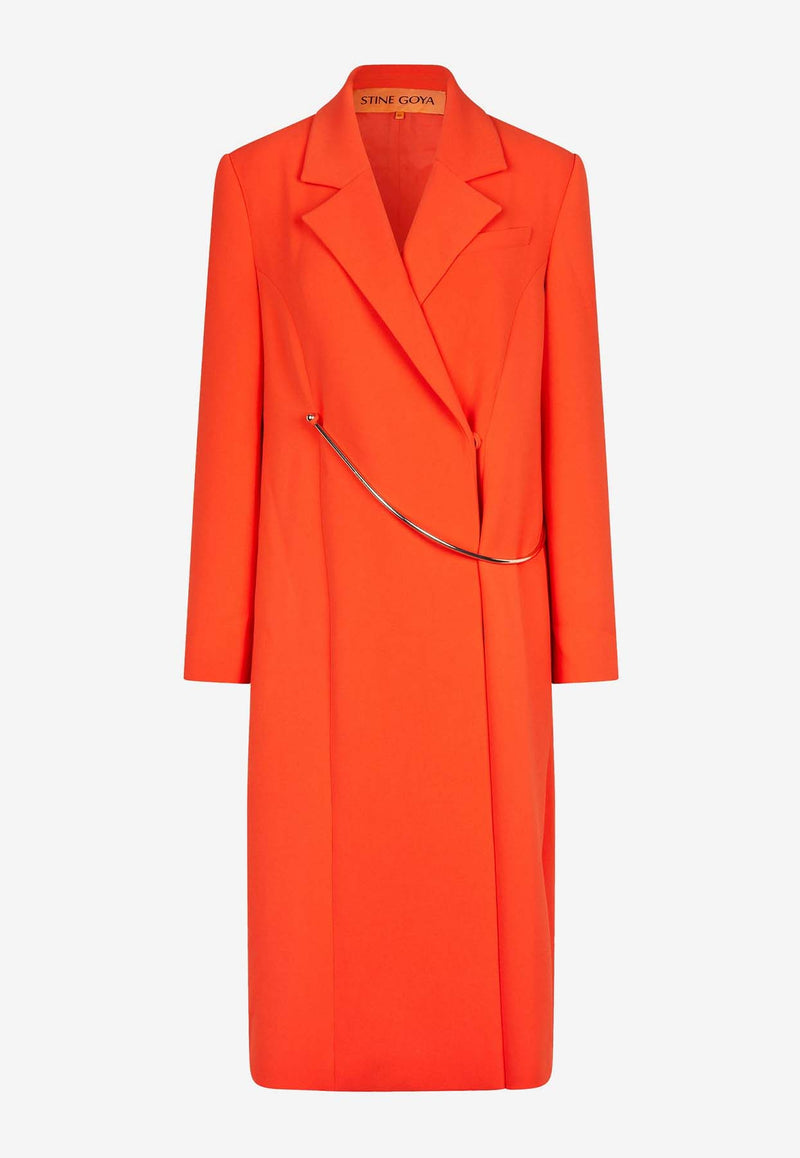 Stine Goya Jona Double-Breasted Long Coat Orange SG5879ORANGE