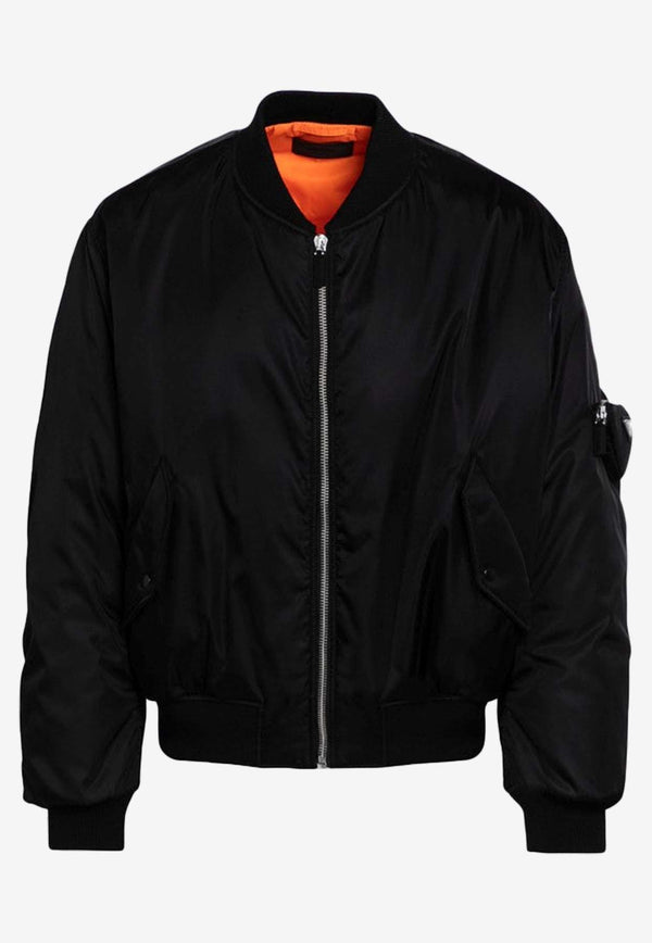 Prada Zip-Up Padded Bomber Jacket Black SGB9031WQ8/P_PRADA-F0002