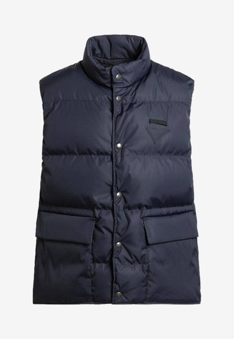 Prada Triangle Logo High-Neck Vest Blue SGC861OOO17PM/R_PRADA-F0SVF