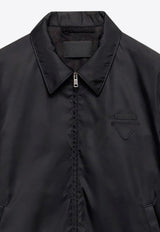 Prada Zip-Up Jacket with Logo-Patch Black SGC905OOO1WQ8/R_PRADA-F0002