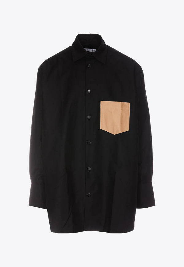 JW Anderson Oversized Shirt with Contrast Patch Pocket SH0217-PG0947NAVY