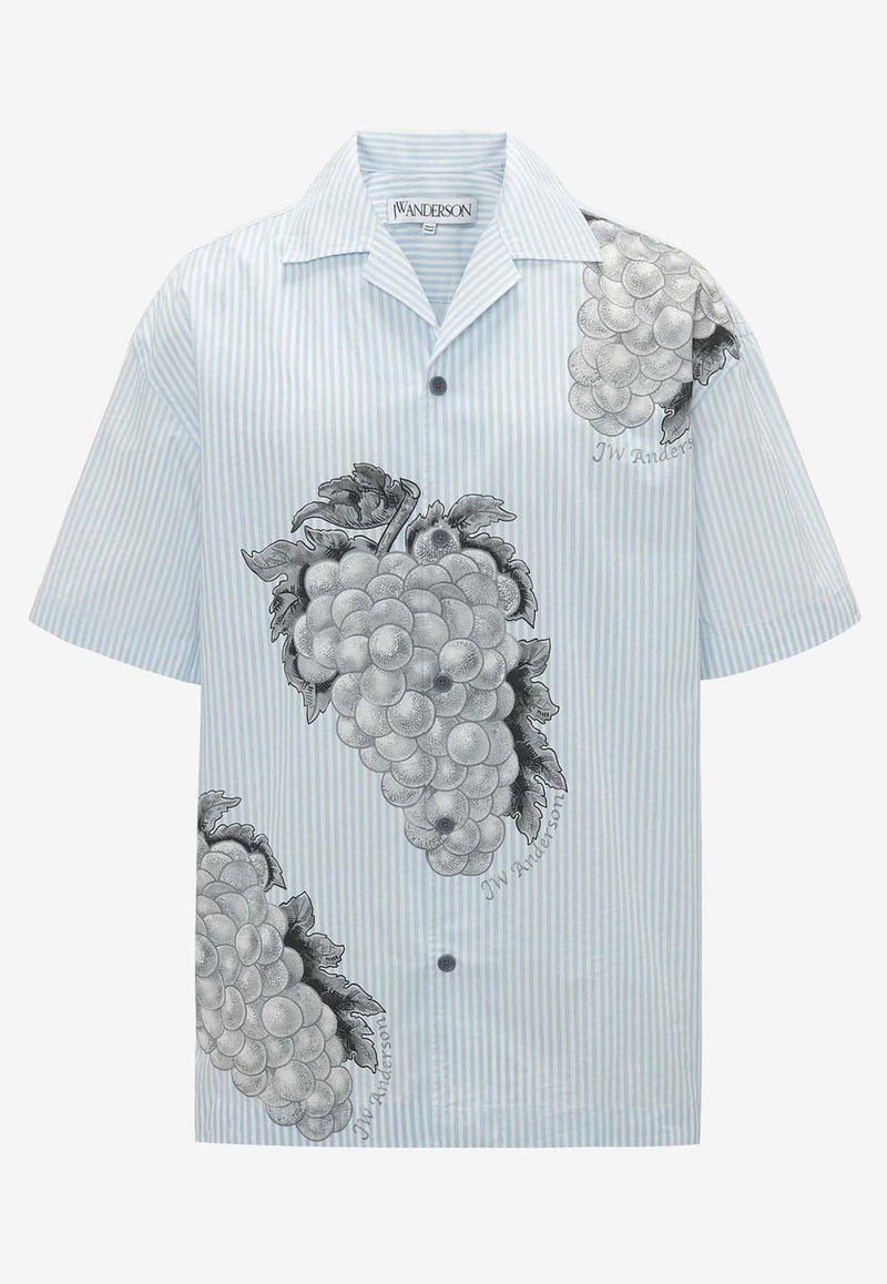 JW Anderson Grape Print Striped Shirt SH0286-PG1523LIGHT BLUE