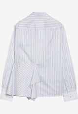 JW Anderson Striped Asymmetric Draped Shirt  Light Blue SH0386PG1892/S_JWAND-023