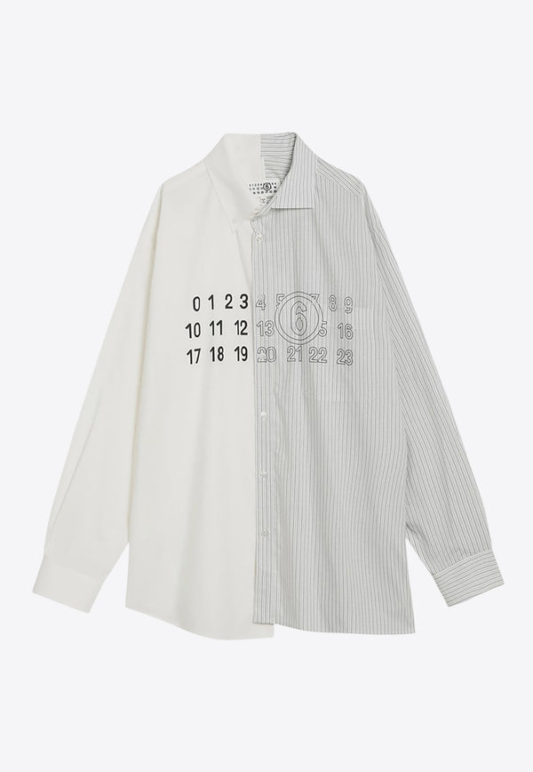 MM6 Maison Margiela Numeric Signature Asymmetric Shirt White SH0DT0025MTN085/R_MM6-961