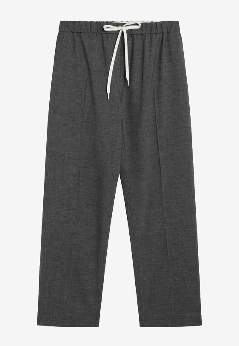 MM6 Maison Margiela Wool-Blend Drawstring Pants Gray SH0KA0028M35733/S_MM6-860M
