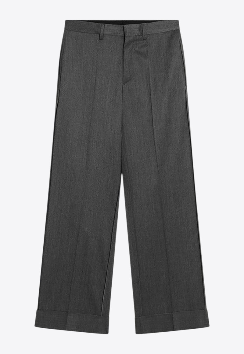 MM6 Maison Margiela Wide Wool-Blend Tailored Pants Gray SH0KA0047S47848/R_MM6-860M