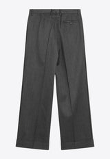 MM6 Maison Margiela Wide Wool-Blend Tailored Pants Gray SH0KA0047S47848/R_MM6-860M