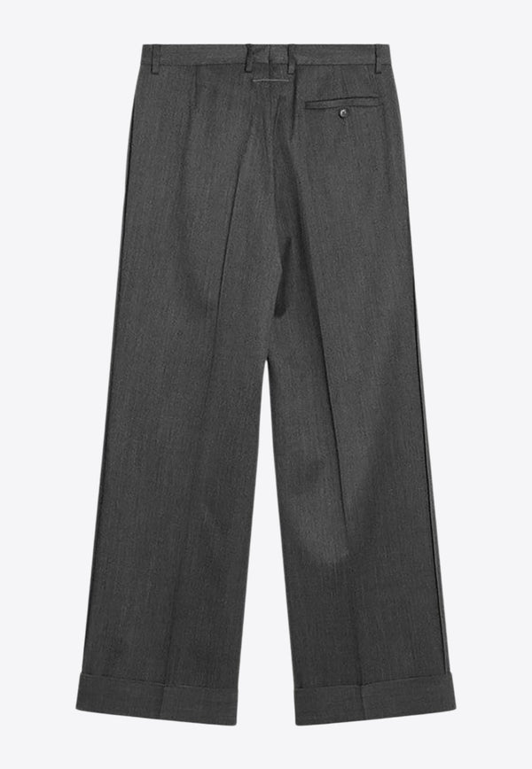 MM6 Maison Margiela Wide Wool-Blend Tailored Pants Gray SH0KA0047S47848/R_MM6-860M