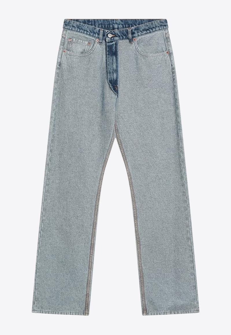 MM6 Maison Margiela Two-Toned Washed Straight-Leg Jeans Light Blue SH0LA0026M30018/R_MM6-967