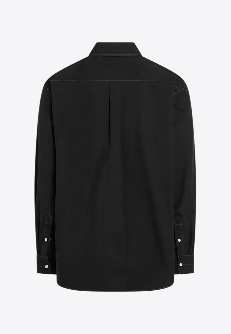 Lemaire Western Shirt with Contrast-Stitching Black SH1193LF1475/R_LEMAI-BK999