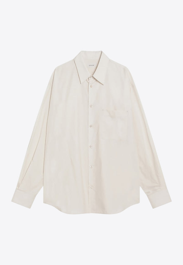 Lemaire Washed Cotton Long-Sleeved Shirt Cream SH1201LF1500/R_LEMAI-WH048
