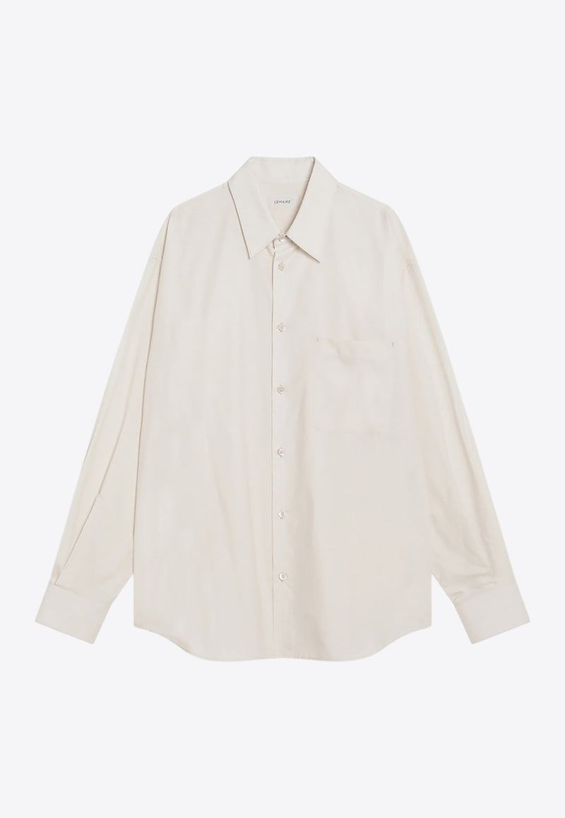 Lemaire Washed Cotton Long-Sleeved Shirt Cream SH1201LF1500/R_LEMAI-WH048