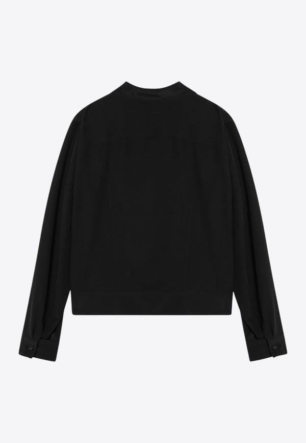 MM6 Maison Margiela Silk Zip-Up Jacket Black SH2AM0028M35441/Q_MM6-900