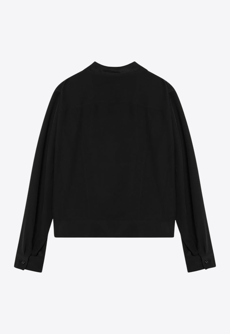 MM6 Maison Margiela Silk Zip-Up Jacket Black SH2AM0028M35441/Q_MM6-900