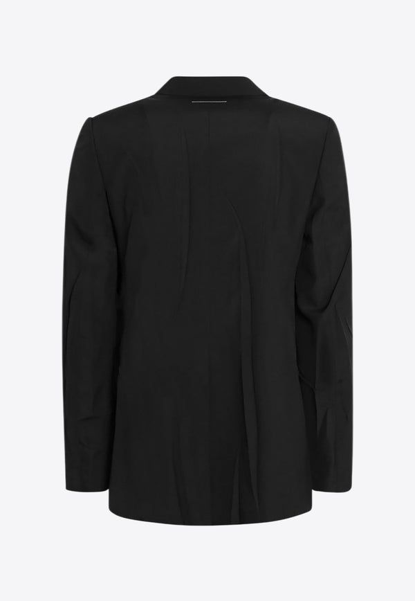 MM6 Maison Margiela Wool-Blend Single-Breasted Blazer Black SH2BN0016M35436_MM6-899