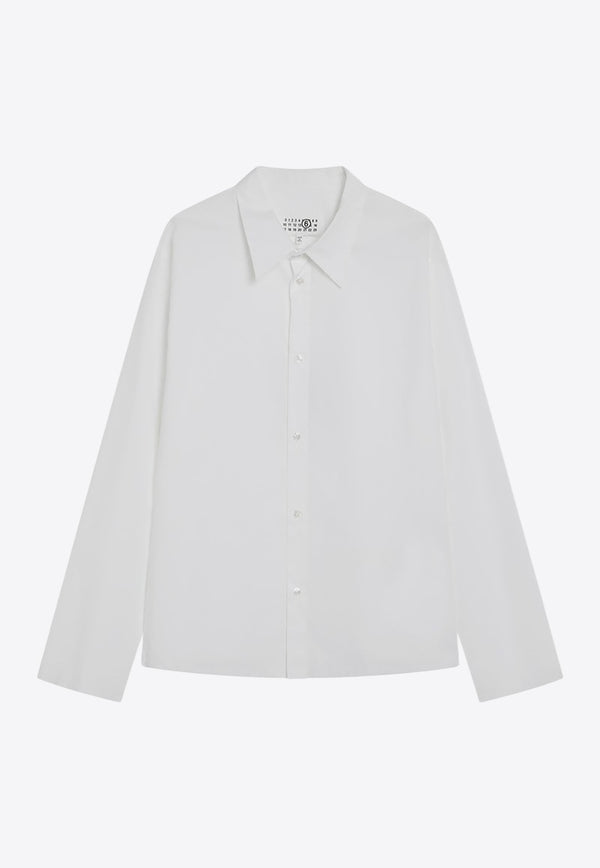 MM6 Maison Margiela Long-Sleeved Shirt with Signature-Stitching White SH2DT0029M35256/R_MM6-100