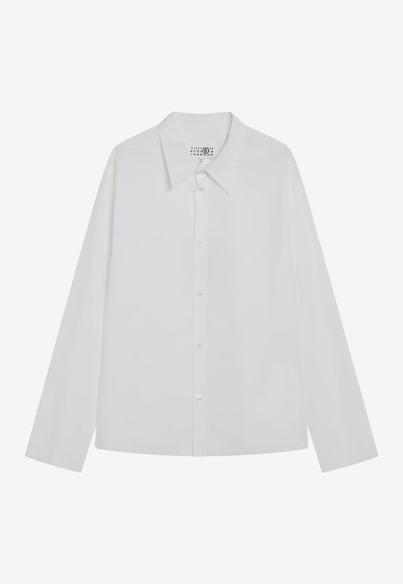 MM6 Maison Margiela Long-Sleeved Shirt with Signature-Stitching White SH2DT0029M35256/R_MM6-100