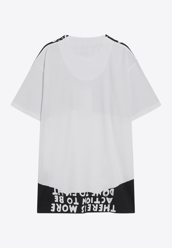 MM6 Maison Margiela Aids Print Colorblocked T-shirt Monochrome SH2GC0033M20048_MM6-100
