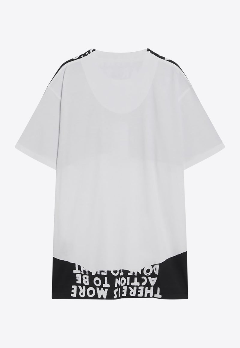 MM6 Maison Margiela Aids Print Colorblocked T-shirt Monochrome SH2GC0033M20048_MM6-100