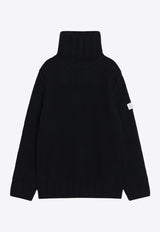 MM6 Maison Margiela Logo Patch Wool Turtleneck Sweater Black SH2HA0008M13166_MM6-900