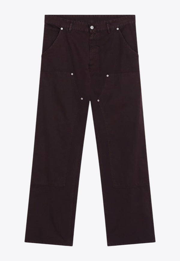 MM6 Maison Margiela Straight-Leg Pants with Rivets Burgundy SH2LA0044S78548_MM6-227