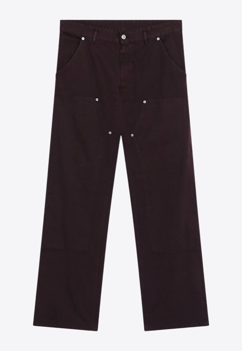 MM6 Maison Margiela Straight-Leg Pants with Rivets Burgundy SH2LA0044S78548_MM6-227