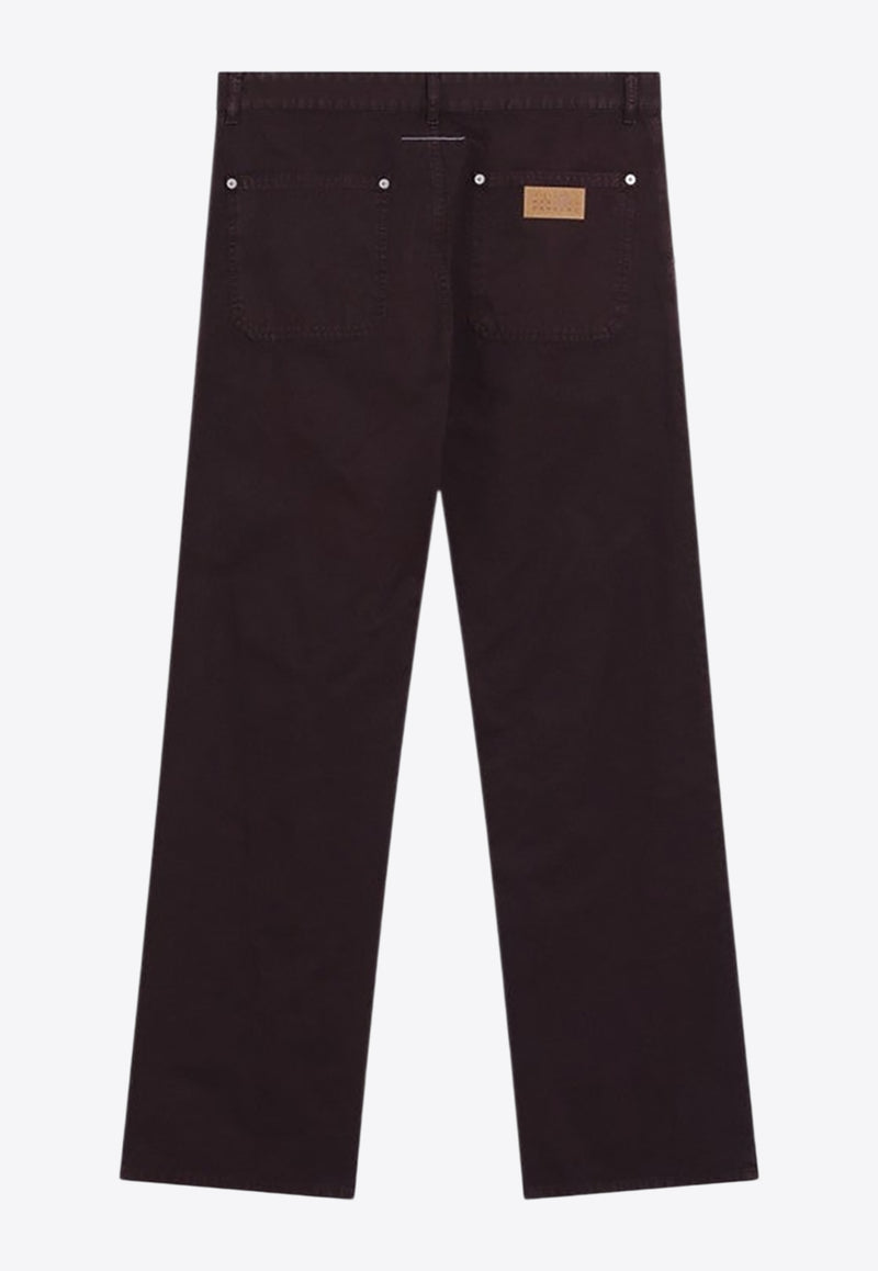 MM6 Maison Margiela Straight-Leg Pants with Rivets Burgundy SH2LA0044S78548_MM6-227