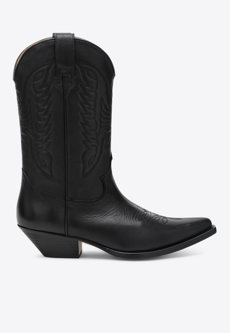 MM6 Maison Margiela Florence Cowboy Boots  Black SH3WW0003P8298/Q_MM6-T8013