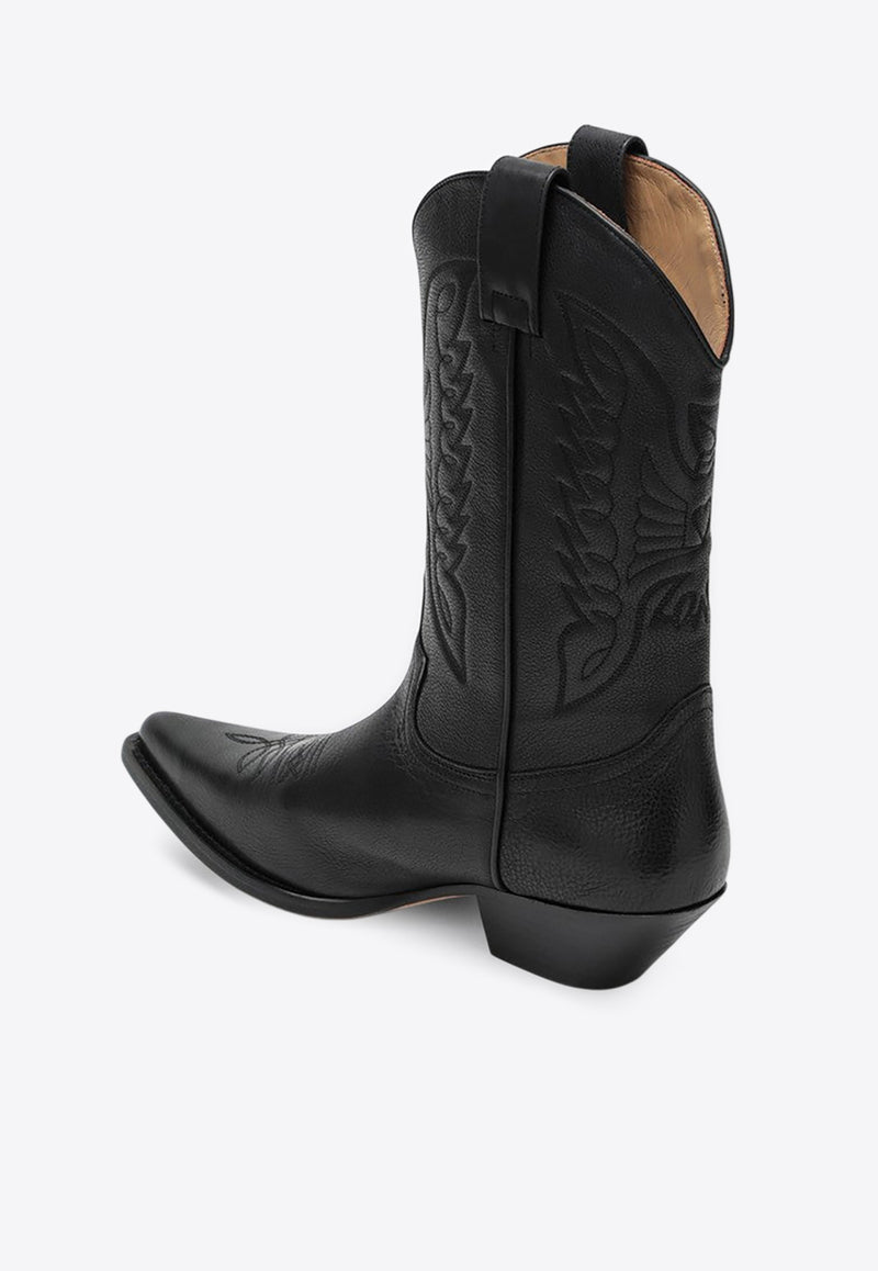 MM6 Maison Margiela Florence Cowboy Boots  Black SH3WW0003P8298/Q_MM6-T8013