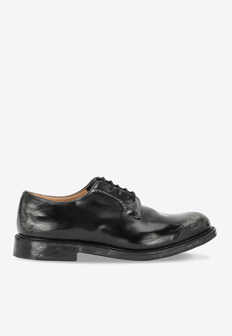 Church's Shannon Vintage Leather Derby Shoes Black SHANNONDS9XV/1_CHURC-F0AAB