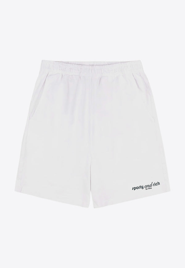 Sporty & Rich Logo Print Tank Gym Shorts SHAW2310WHWHITE