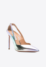 Aquazzura Sheeva 105 Pumps in Metallic Leather SHEHIGP0-VRSMDW MEADOW