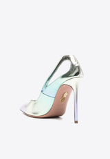 Aquazzura Sheeva 105 Pumps in Metallic Leather SHEHIGP0-VRSMDW MEADOW