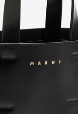 Marni Nano Museo Leather Tote Bag Black SHMP0050U0LV639/O_MARNI-00N99