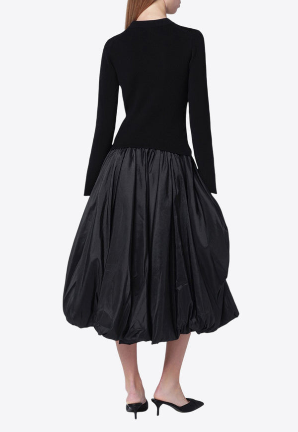 Simkhai Kenlie Voluminous Midi Dress Black SI-1131-TKVI/R_SIMKH-BLK