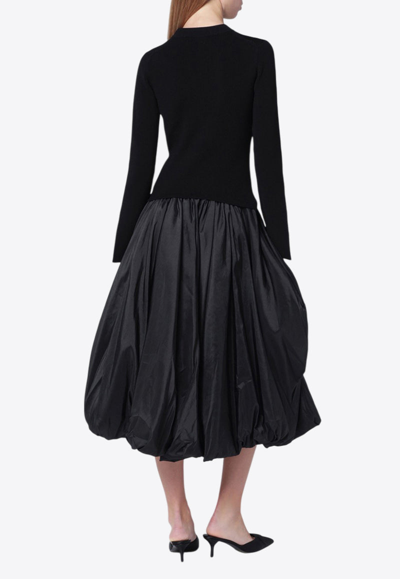 Simkhai Kenlie Voluminous Midi Dress Black SI-1131-TKVI/R_SIMKH-BLK