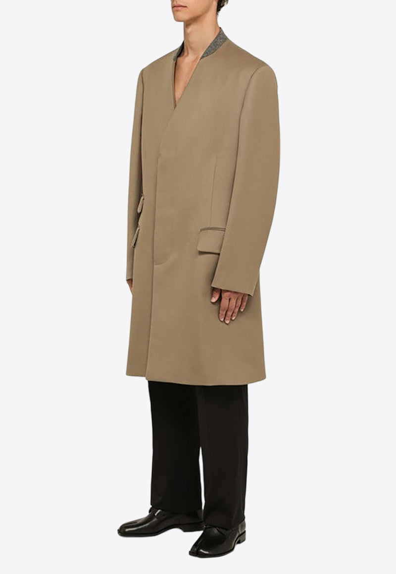 Maison Margiela Single-Breasted Wool Coat Beige SI1AA0001S48109/N_MARGI-157